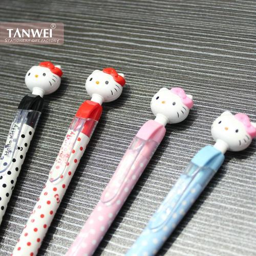 【探伟天卓 hellokitty自动铅笔ktm韩国可爱文具 斑点kt猫铅笔】价格_